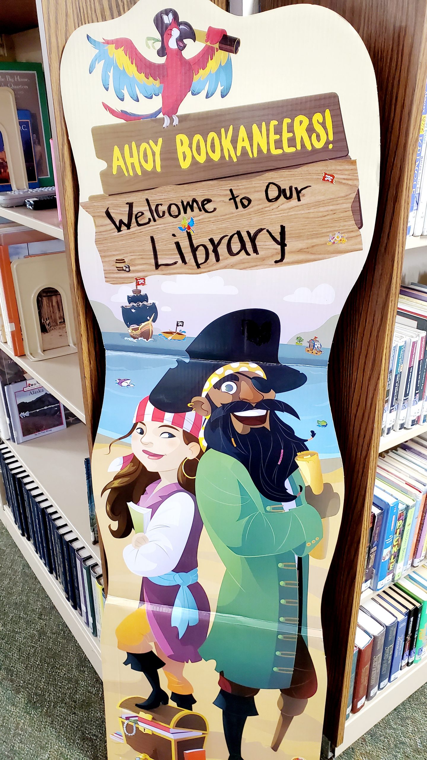 ahoy bookaneers welcome to our library poster