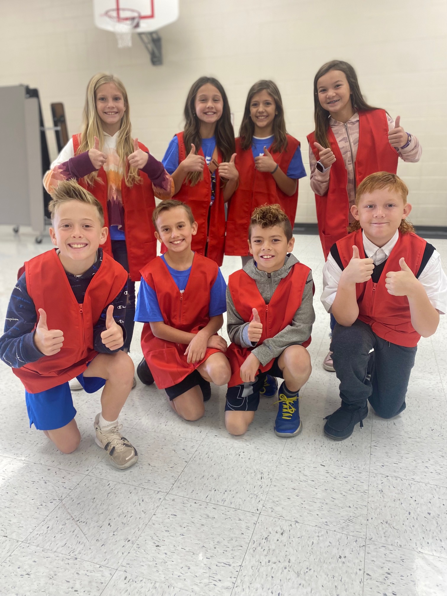 Student Council group in their red vests. 